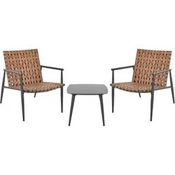 BISTRO-SET 2-Sitzer Braun Ziria