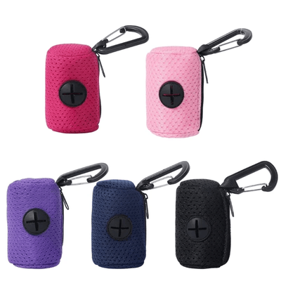CleanWalk Dog Waste Bag Dispenser With Clip And Waste Bag Holder pink