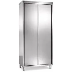 Geschirrschrank Edelstahl PREMIUM 800x600x1800 mm – mit 2 Flügeltür für Gastronomie & Großküche