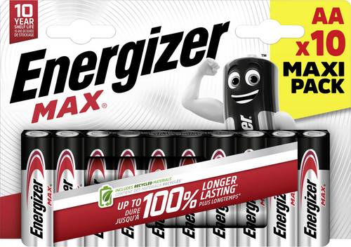 Energizer Max Mignon (AA)-Batterie Alkali-Mangan 1.5V 10St.