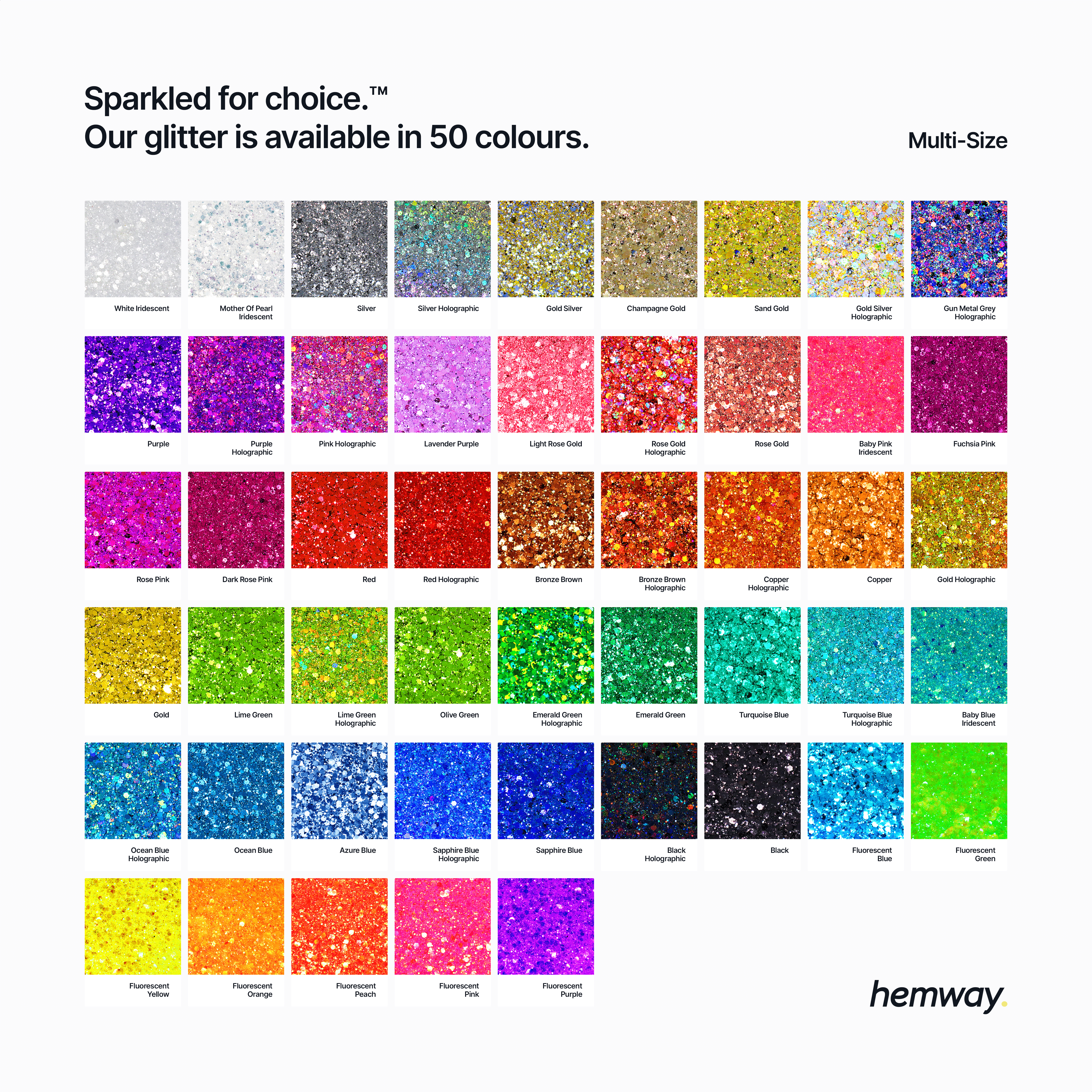 Hemway Multi-Size Craft Glitter 100g / 3.5oz   Purple   Epoxy Resin, DIY, Tumbler, Decoration - Purple - 100g