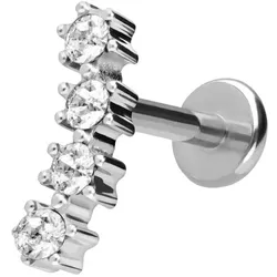 Titan Labret mit Push Fit 4 EINGEFASSTE KRISTALLE