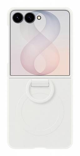 Samsung Silicone Ring Magnet Case Cover Z Flip8 Weiß mit Magnet-Modul, Mit Haltering EF-EF776CWEGWW