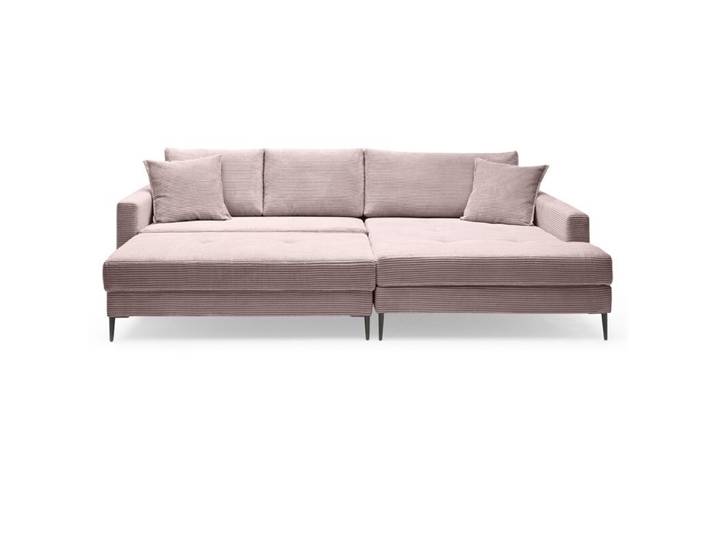 Trendstore Hilary Ecksofa in Cord mit Megahocker - Cord Zoom fla