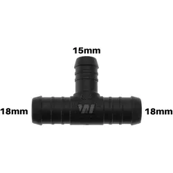 WamSter® T Schlauchverbinder Pipe Connector reduziert 18mm 18mm 15mm Durchmesser