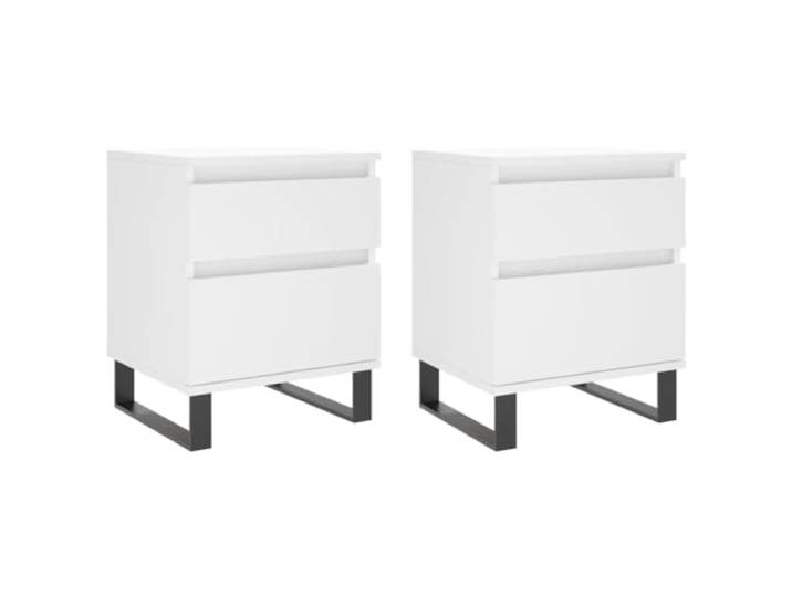 Makastle Nachttisch 2er Set, Beistelltisch Weiß 40x35x50 cm Holzwerkstoff
