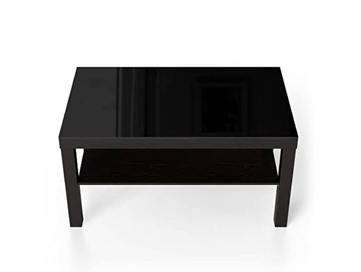 DEQORI Glastisch schwarz groß 90x50 cm Unifarben - Schwarz ausgefallener Beistelltisch aus Glas Hochglanz Couchtisch fürs Wohnzimmer moderner Couch Tisch mit Design