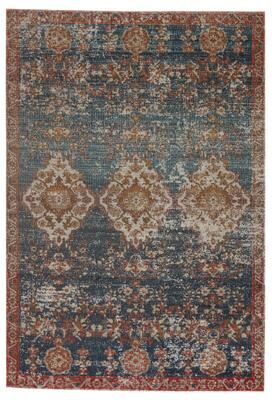 Juniper Home Francisco Indoor/ Outdoor Medallion Blue/ Red Area Rug