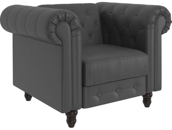 freiraum Sessel Firenze, mit Relaxfunktion aus PU-Kunstleder, Grau - 111x83x87cm (BxHxT)