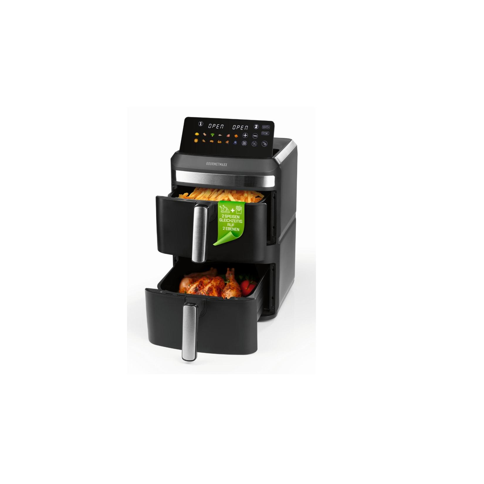 GOURMETmaxx Heißluft-Fritteuse Doppelkorb