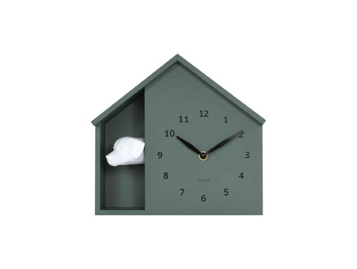 Karlsson Wanduhr Peeking Doggy - Grün - 24.9x24.9x27cm