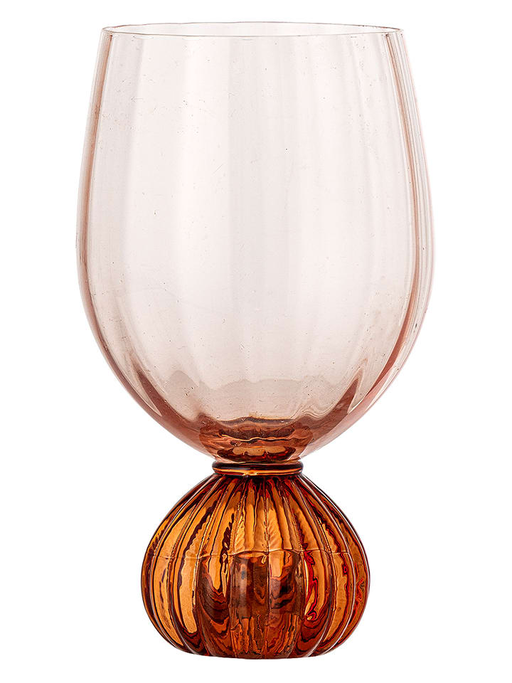 Bloomingville Weinglas "Taurin" in Rosa/ Orange - 430 ml - onesize