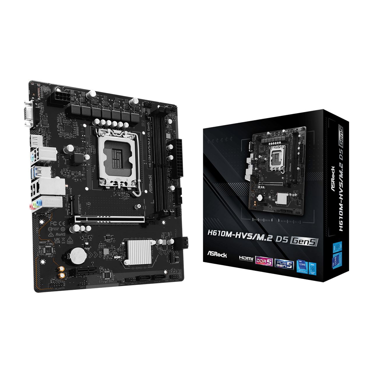 ASRock H610M-HVS/M.2 D5 Gen5 Intel H610 So. 1700 DDR5 µATX Retail
