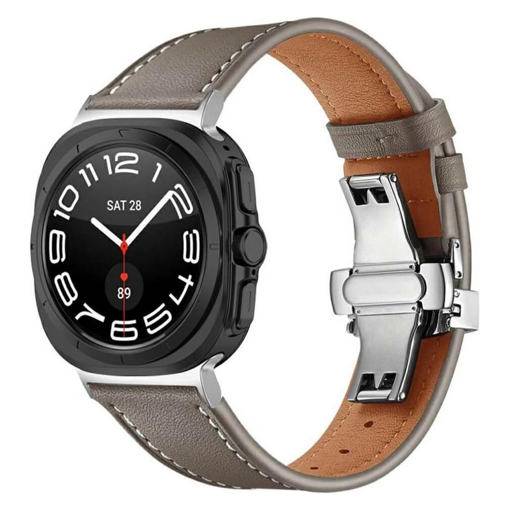 Cover-Discount Galaxy Watch Ultra (47mm) - Lederarmband Ersatz mit Butterfly Verschluss (Leder) (49064139)