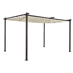 Pavillon Pergola  LUXOR LIGHT 3x4m  beige-anthrazit Schiebedach