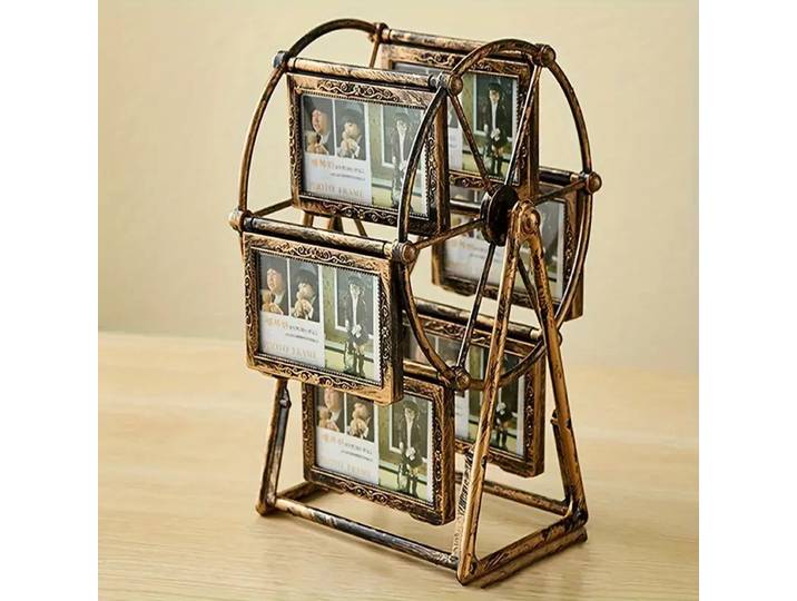 Cadre Photo à grande roue rotatif créatif, cadre Photo de 4 pouces, cadeau d'anniversaire, étagère d'exposition de photos pour la maison, le salon, le bureau
