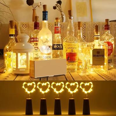 Inspired Living BottleGlow Premium Wine Bottle Cork String Lights 2 M Copper Wire Fairy Lights For Bars, Weddings & Holiday Decor white