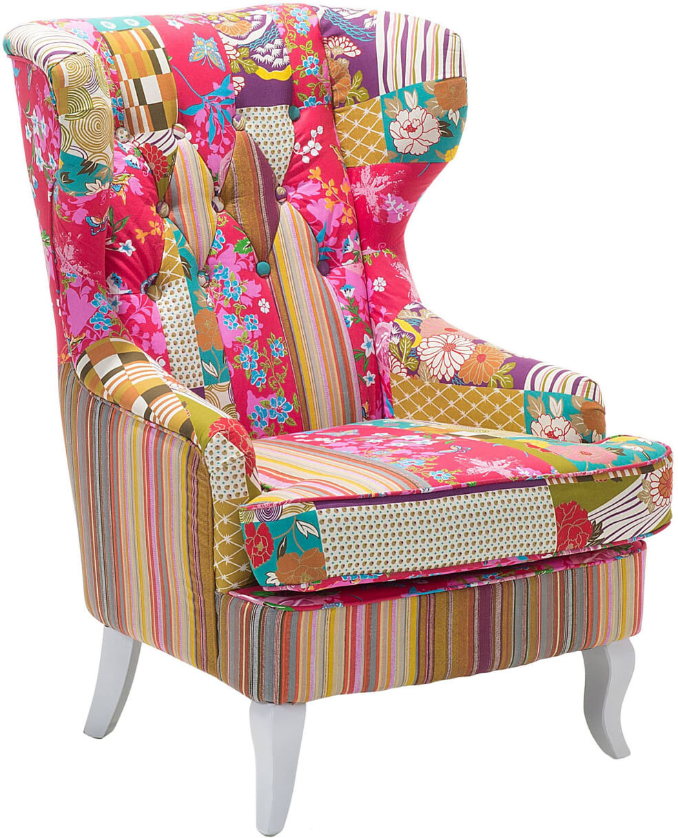 Beliani Fauteuil en tissu multicolore h100 Multicolore 80x100x70cm
