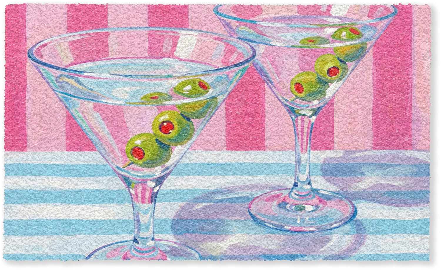 MuchoWow Droogloopmat Cocktail Olijven - Roze - 150 x 90 cm