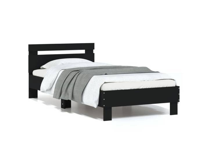 Mode Meuble de chambre - vidaxl - Cadre de lit sans matelas - avec tête de lit noir 90x200 cm - pour maison N1B14773