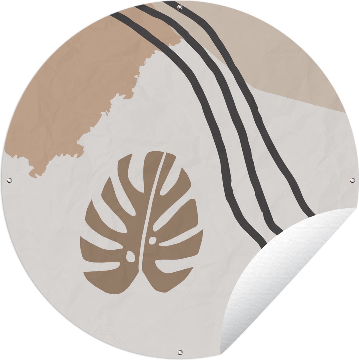 GreatGardenPosters Ronde Tuinposter Zomer Abstract Blad XXL