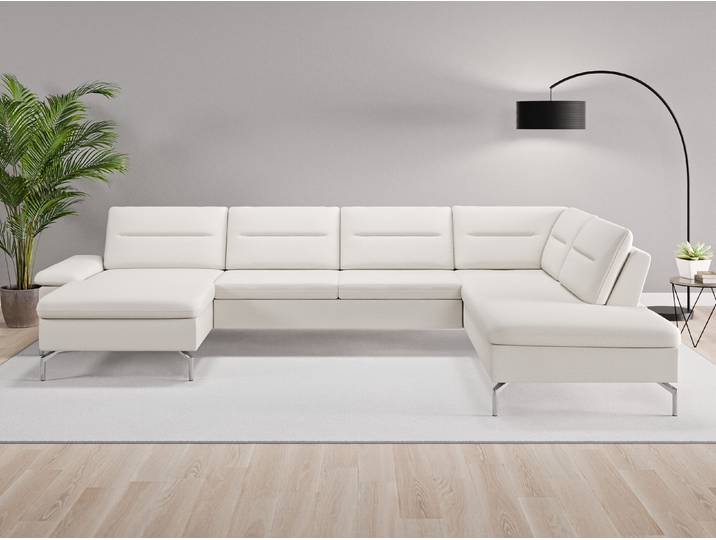 Wohnlandschaft Rio Nr. 1 links - Beige/Braun (Cremeweiß) - Softwolle