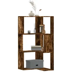 vidaXL Eck-Bücherregal 3 Böden Räuchereiche 50x50x102 cm Holzwerkstoff