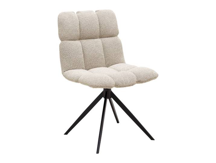 Stuhl Malu Beige Boucle drehbar Gepolstert