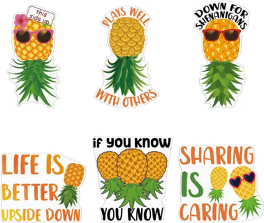 Inspire Picks Upside Down Pineapple Magnetic Cruise Door Decorations 6 Piece Set Upside Down Pineapple Magnetic Cruise Door Decorations 6 Piece Set