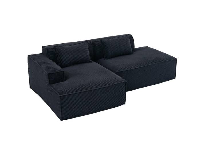 Redom 3-Sitzer-Sofa 235 cm mit Taschenfederkern, High-Density-Schaum und pflegeleichtem Polyesterbezug, Schwarz, 235x70x129 cm, Wohnzimmer, Sofas & Couches, Sofas, 3-Sitzer Sofas