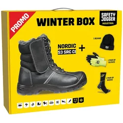 Safety Jogger, Sicherheitsschuhe, SI9500470 Winterbox Nordi Sicherheitsschuh, Mütze, Handschuhe und Socken (S3, 47)