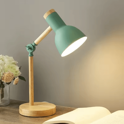 Inspire Picks Nordic Wooden LED Table Lamp Adjustable Head Desk Light With Eye Protection yellow au Plug 5w Warm Light