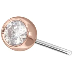 14 Karat Gold Kugel mit Titan Push Pin MOISSANIT
