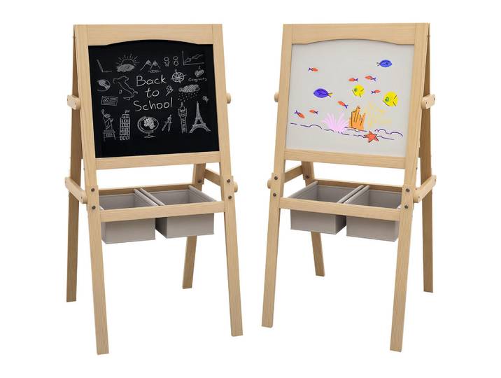 ComfortXL Maltafel De-18183 3-in-1 mit Papierrolle, magnetisch Natur, Naturfarben, 50.5x109x58 cm, Dekoration, Malbedarf & Bastelbedarf