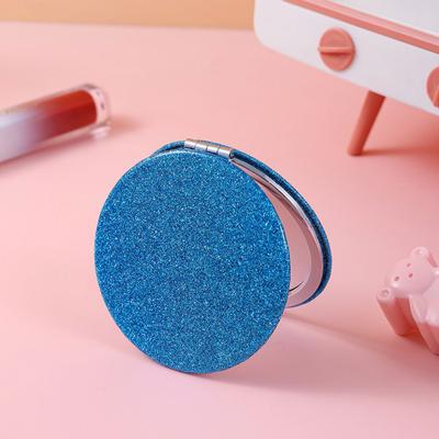 Fusion Finds Portable Compact Makeup Mirror Double Sided Folding Travel Mirror For Purse, Vanity & Dorm blue