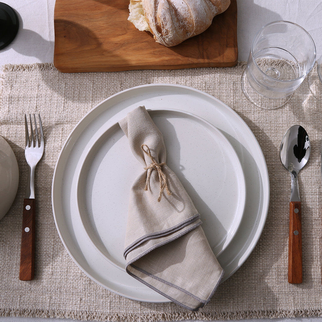East Urban Home Delaenie Stoneware Dinnerware Set 18 Piece - Service for 6 White 18