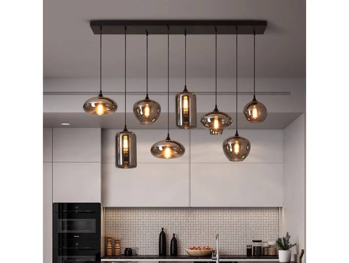 Lampes boule de verre modernes pour salon lustres suspendus chambre Table à manger cuisine suspendus lumières Led décoration intérieure de la maison