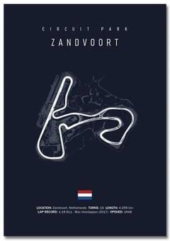 Uplift Essentials F1 Track Circuit Wall Art Minimalist Motorsport Canvas Painting For Home Decor And Race Fans zandvoort 16 X 24 In