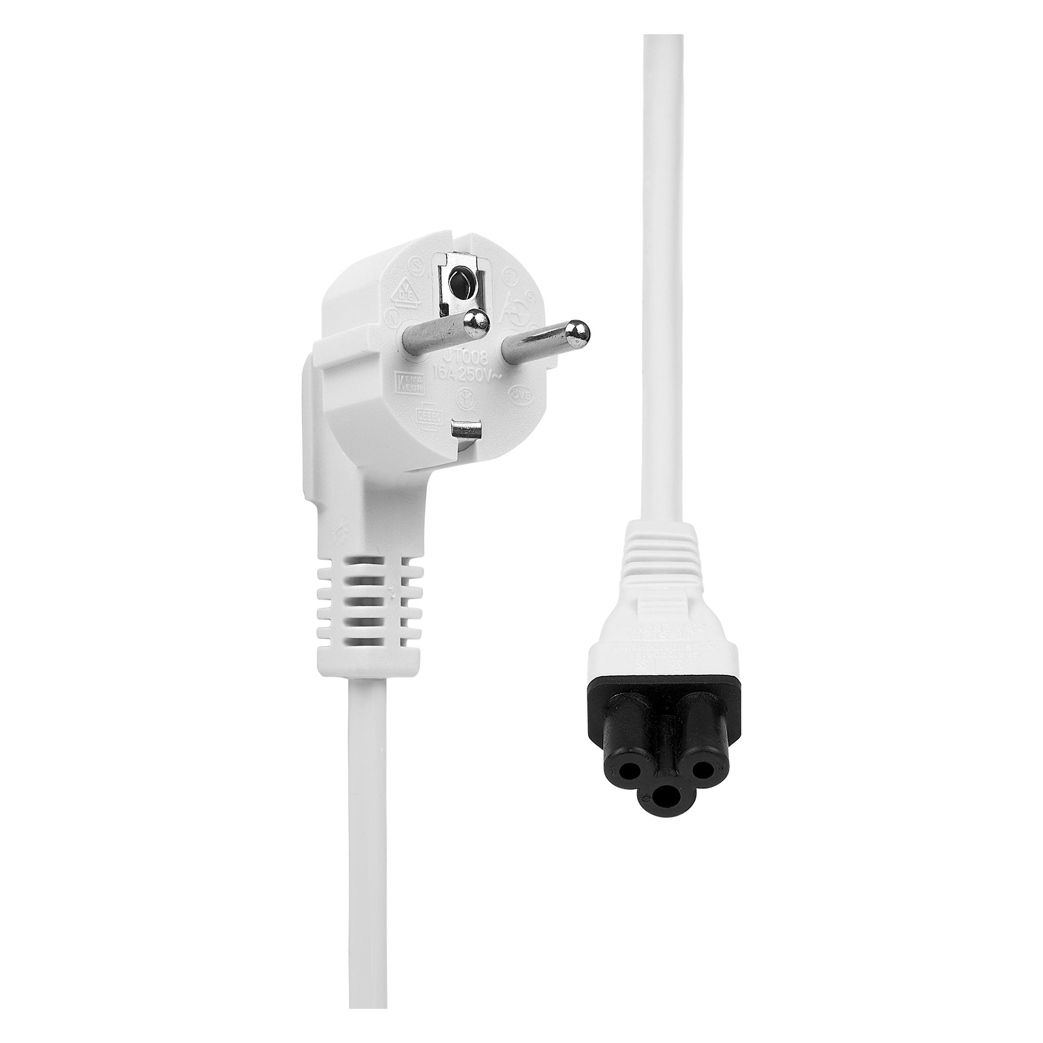 ProXtend Power Cord Schuko Angled to C5 2M White (2 m) (PC-FAC5-002W)
