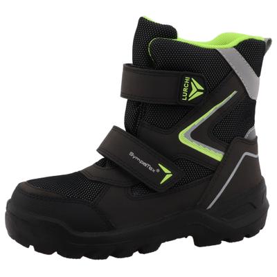 Winterboots LURCHI "Klaus SYMPATEX", Mädchen, Gr. 28, Warmfutter, grau (anthrazit, gelb), Lederimitat, Textil, Schuhe Winterboots, Klettboots mit SYMPATEX, Größenschablone zum Download