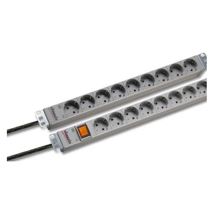 EFB Elektronik 48,30cm (19") Steckdosenleiste 8-fachgrau RAL 7035, mit Schalter (CEE 7/3) (691686)
