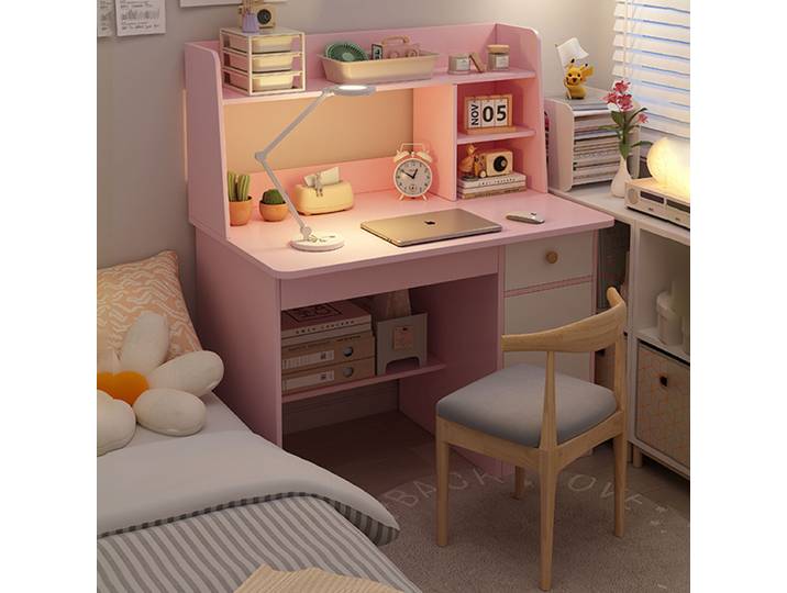 Bureau, étagère, bureau d'ordinateur intégré, chambre à coucher, petite table pour les étudiants pour apprendre à écrire