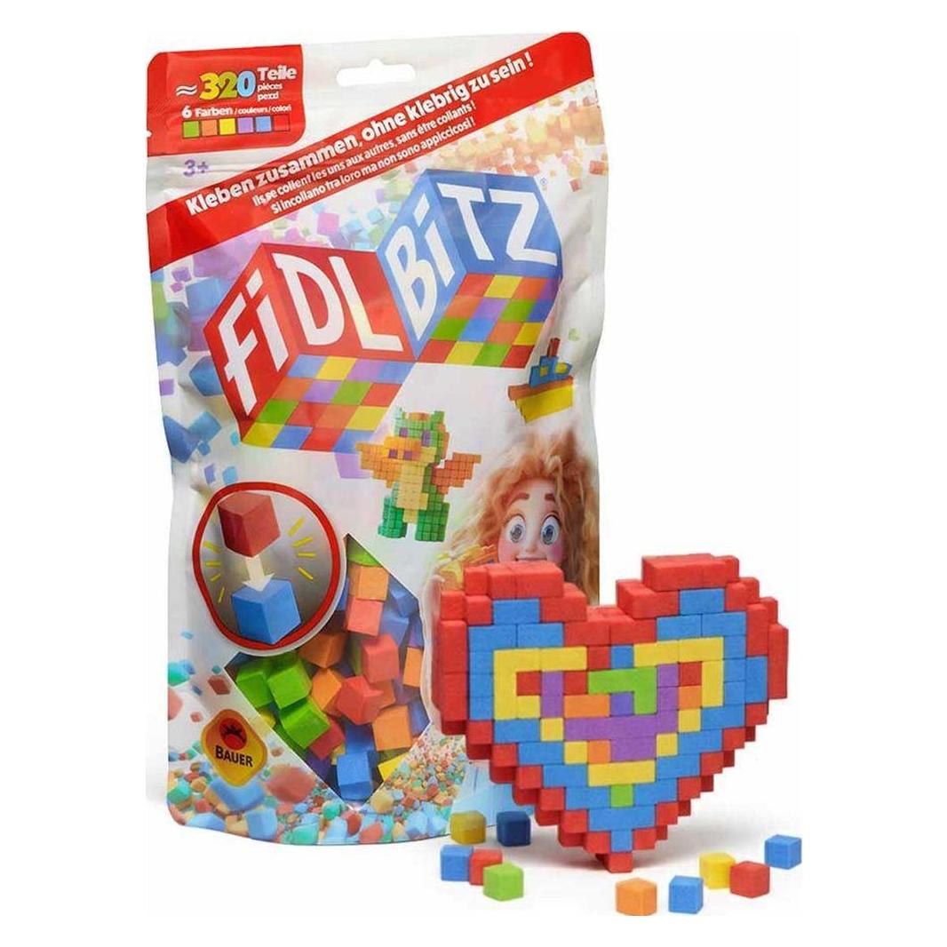 Bauer "Fidl Bitz - Bag of Bitz: Spielset mit ca. 320 bunten Schaumstoffwürfeln zum Bauen und Konstru (21101)