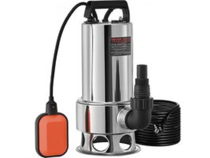 VEVOR Tauchwasserpumpe, 1300 W, 20000 l/h, mit 10 m Kabel und automatischem Schwimmerschalter, Edelstahl und Gusseisen für schmutzige oder saubere, leere Gartenteiche, Schwimmbäder, Whirlpools