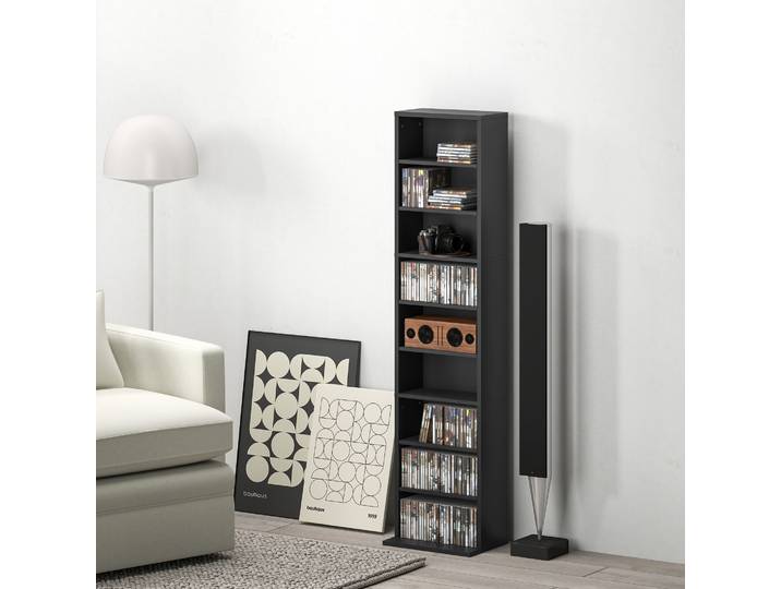 HOMCOM Étagère CD/DVD 6 Niveaux Réglables 260 CD Noir