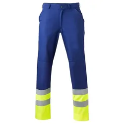 Warnschutz Bundhose "8397" High Visibility - 46 - marine/fluor gelb