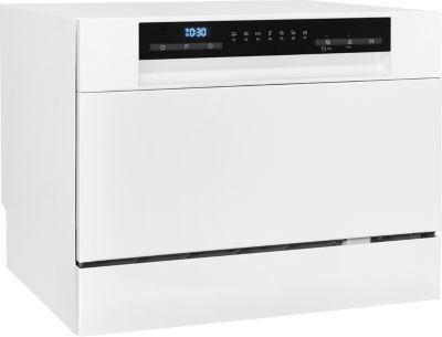 Exquisit GSP206-030D Tischgeschirrspüler, 55 cm breit, Power+ Kurzprogramm, ECO Modus, weiß