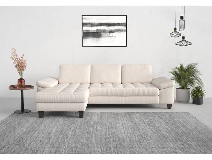 Ecksofa, 275x172 cm, Mikrofasern, Beige, Recamiere Links, Modern, sit&more