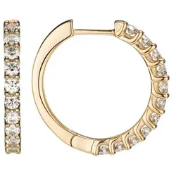 DIAMOUR Creolen 22 Brillanten 1,00ct Weiß/Lupenrein Gold 585