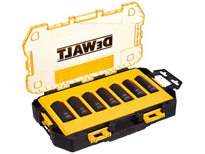 DEWALT DWMT74737-0 Jeu de 7 douilles métriques à impact profond 1/2